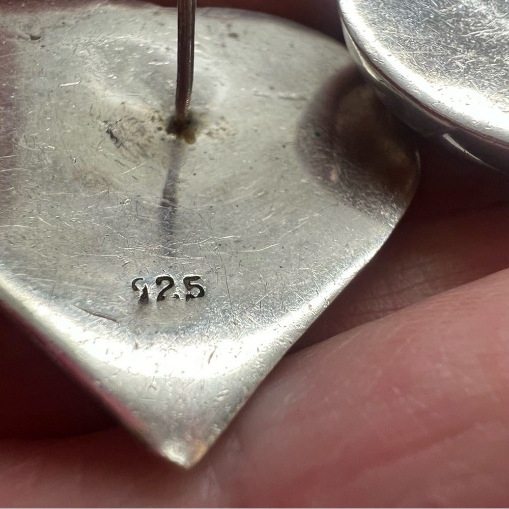 Source Unknown Silver Heart Earrings - image 5